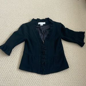 Black wool dress jacket, small